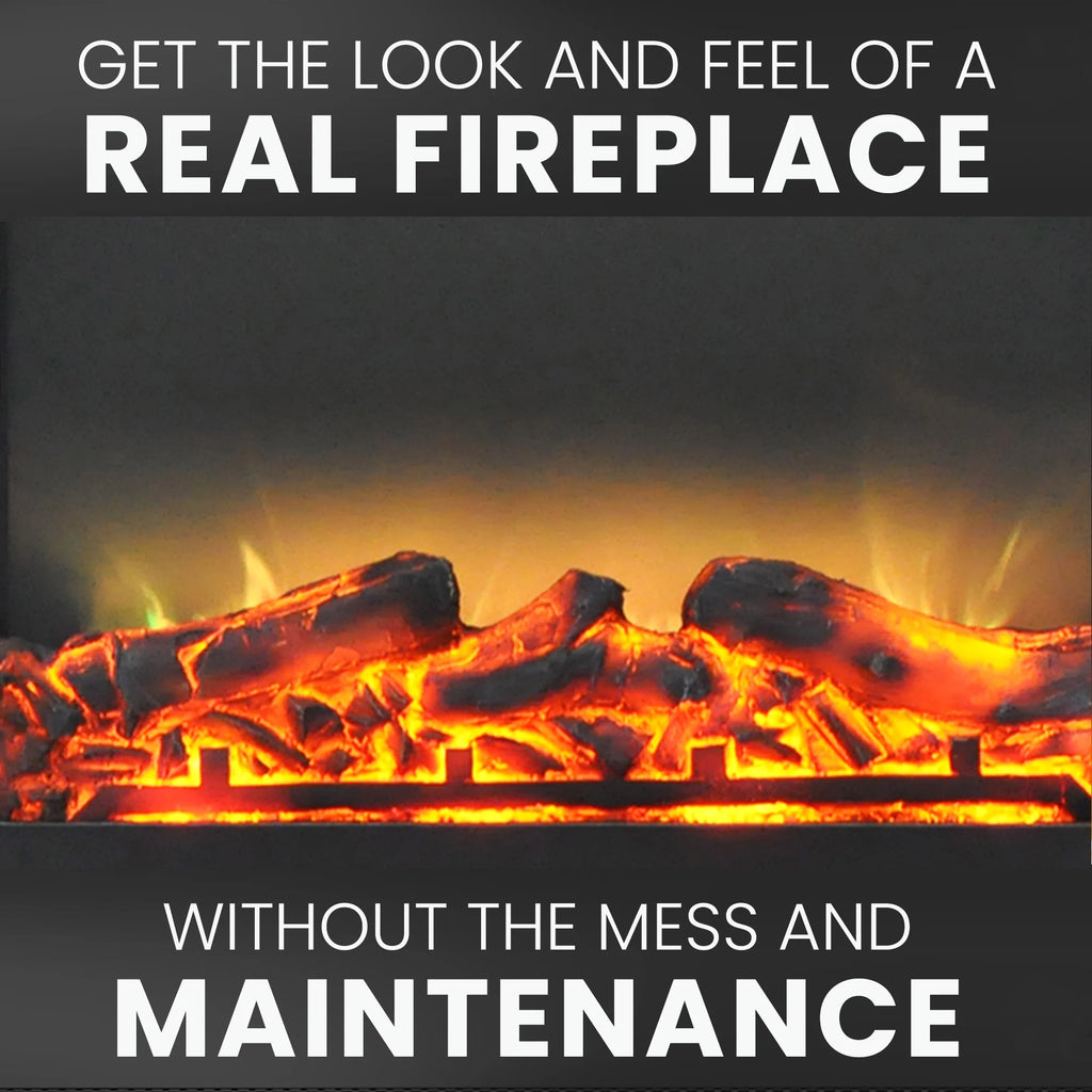 27-In. Freestanding Electric Fireplace Heater Insert with Remote Control J1212