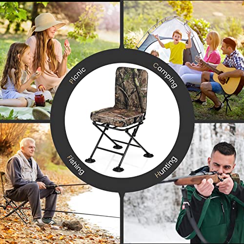 360 Degree Swivel Camouflage Folding Hunting Chair with Padded Cushion Z991250
