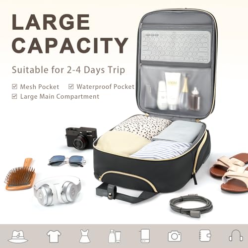 Black Gold Underseat Carry On Luggage with Wheels M531