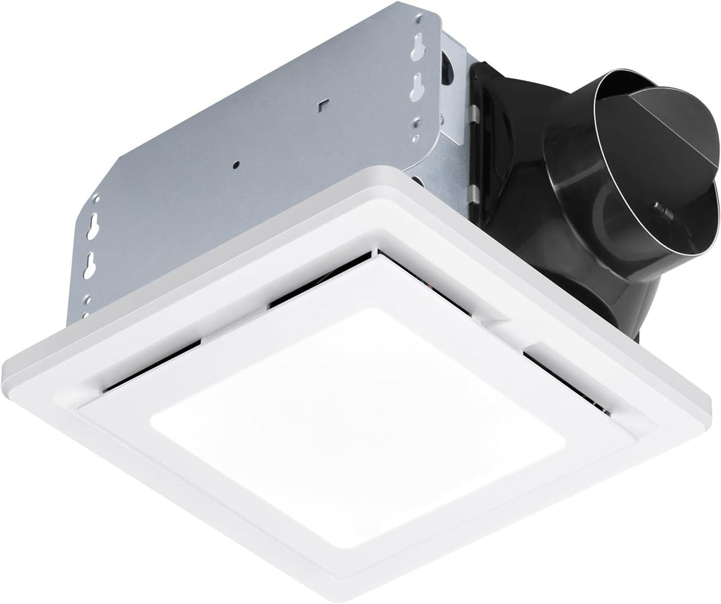 White 80 CFM 1.5 Sones Bathroom Exhaust Fan with Light W106893