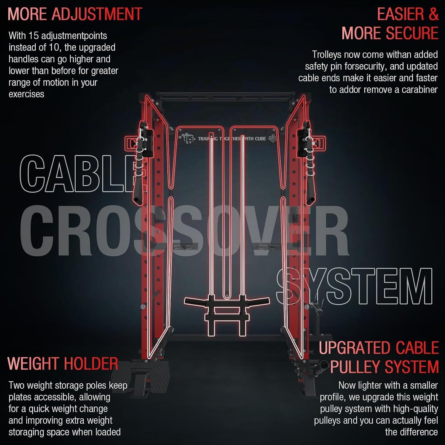 Power Cage with Cable Crossover System and Lat Pull Down System C26008