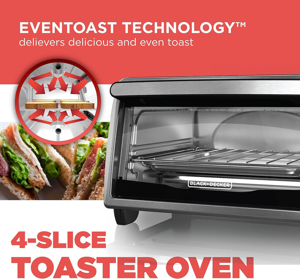 4-Slice Toaster Oven, Stainless Steel/Black P252477