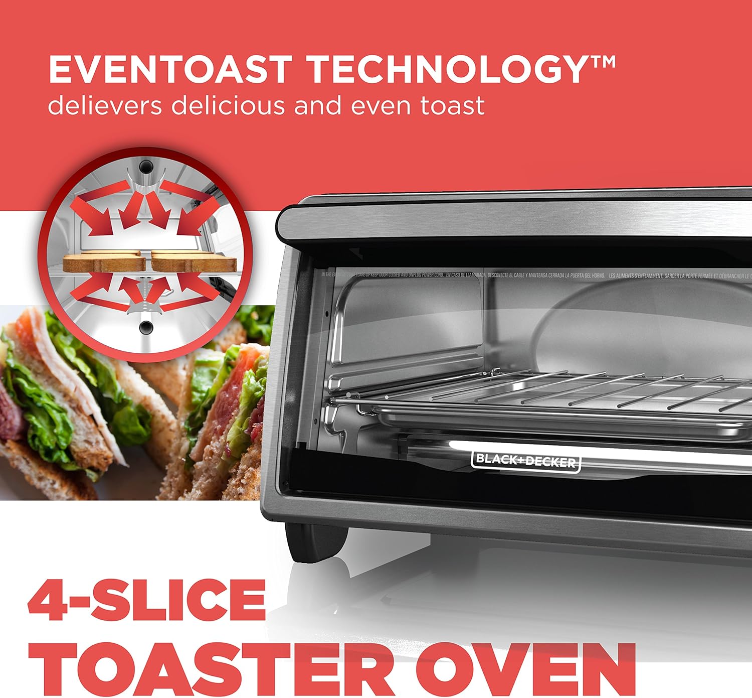4-Slice Toaster Oven, Stainless Steel/Black P252477