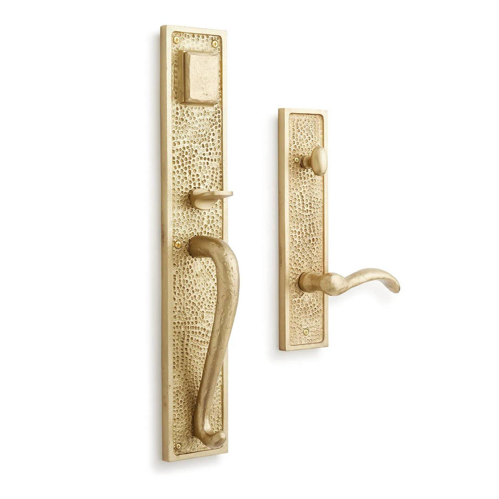 Solid Brass Entrance Door Set Lever Handle Satin Brass I380256