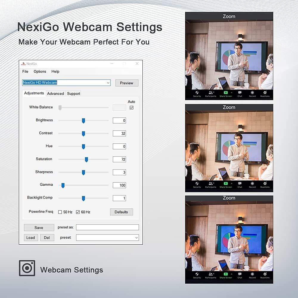 1080P 60FPS Webcam with Microphone and Dual Noise Reduction Mics Q2050