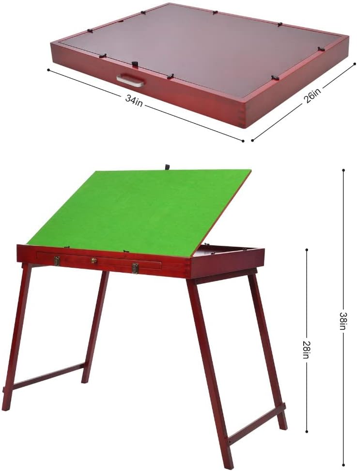 Wooden Jigsaw Puzzle Board with Storage Drawers & Mat H165851