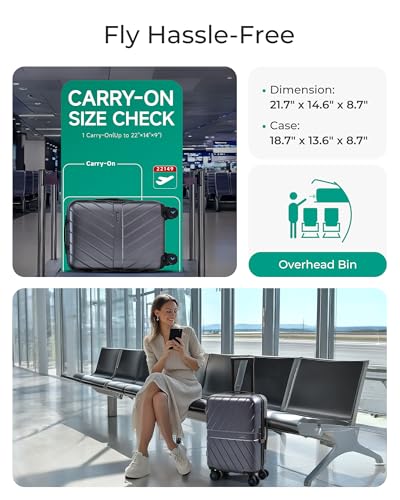 Black 20 inch Polycarbonate Hardside Carry On Luggage N143135