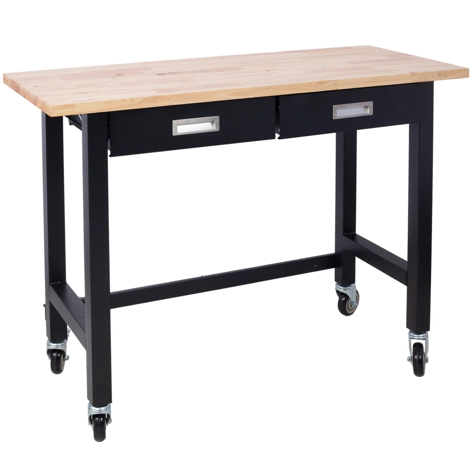 48in Adjustable Bamboo Wood Work Bench with Drawer Storage J281578