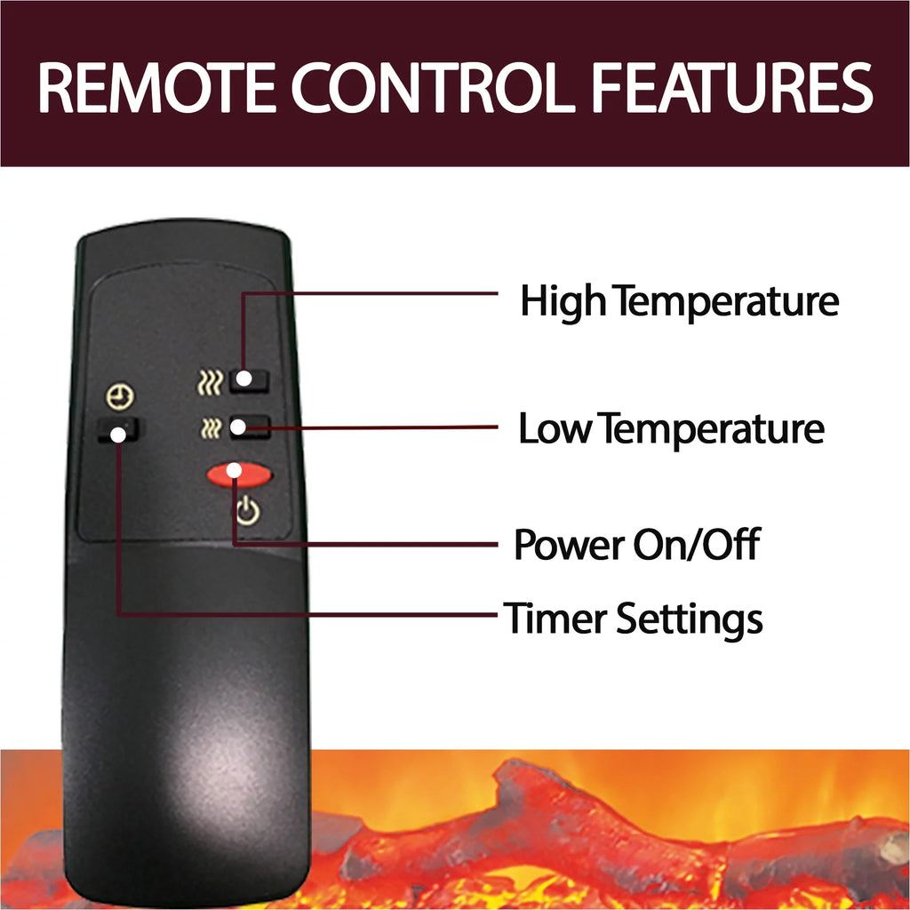 27-In. Freestanding Electric Fireplace Heater Insert with Remote Control J1212