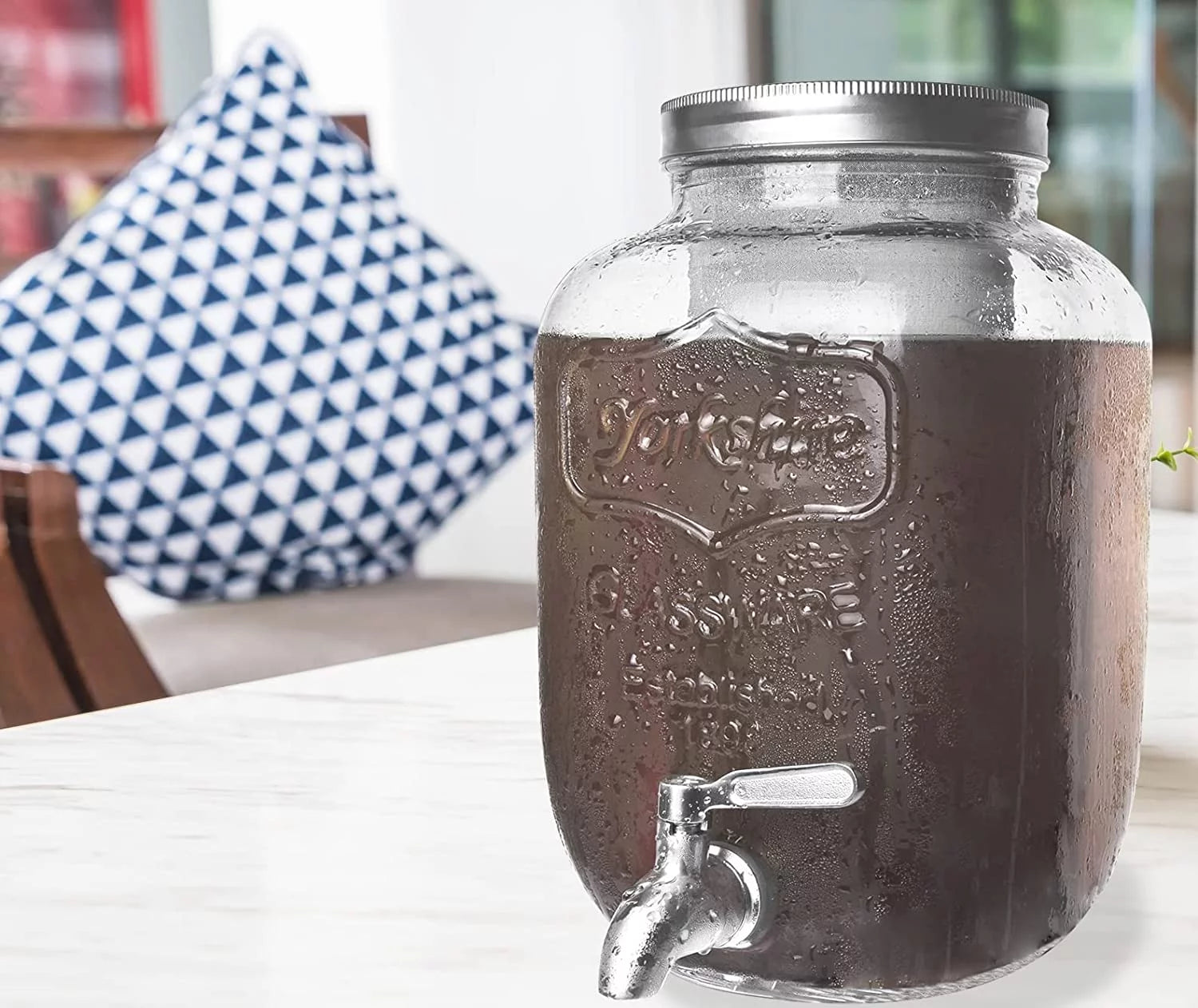 1 Gallon Cold Brew Coffee Maker with Glass Carafe & Stainless Steel Mesh Filter V330