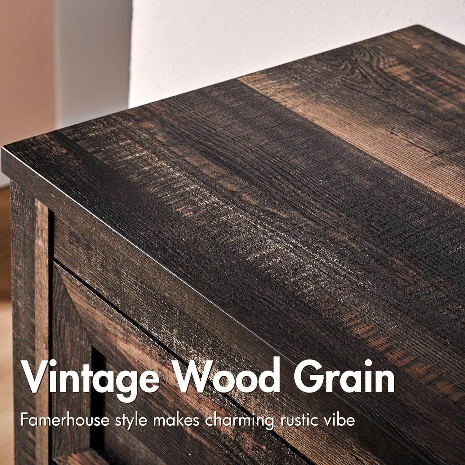 Dark Oak 5 Drawer Wood Dresser Y353