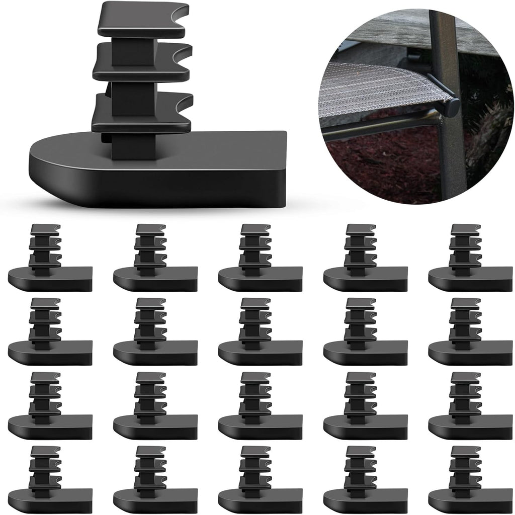 30 Pcs Black Nylon Oval Sling Rail End Caps T265957