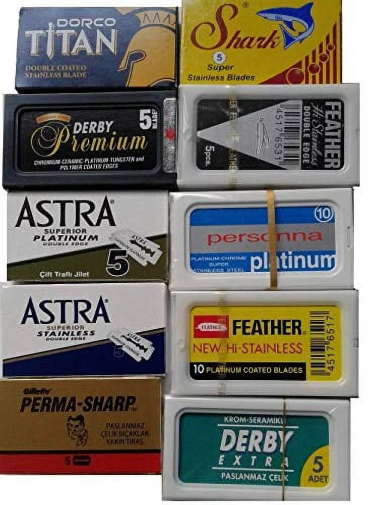 100 Shaving Safety Razor Double Edge Blades Sampler Pack P32283