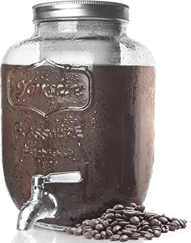 1 Gallon Cold Brew Coffee Maker with Glass Carafe & Stainless Steel Mesh Filter V330