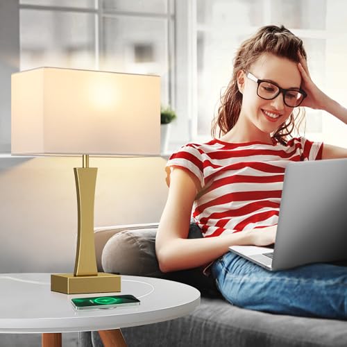 3 Way Dimmable Touch Table Lamp Set of 2 with USB Ports X42235