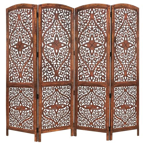 4 Panel Folding Wood Room Divider Y14581