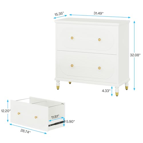 Gray 2-Drawer Wooden File Cabinet O546