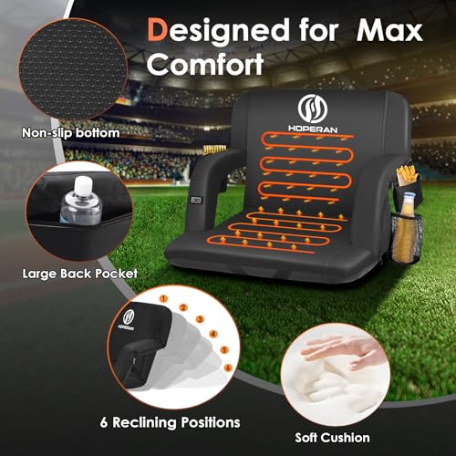 Heated Stadium Seat with Back Support B43892