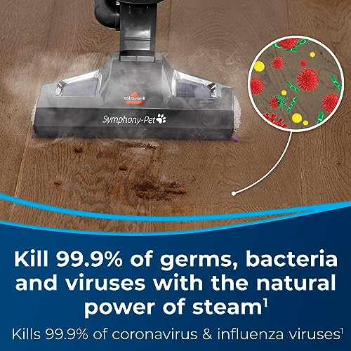 Purple Steam Mop and Steam Vacuum Cleaner with Microfiber Mop Pads W5895
