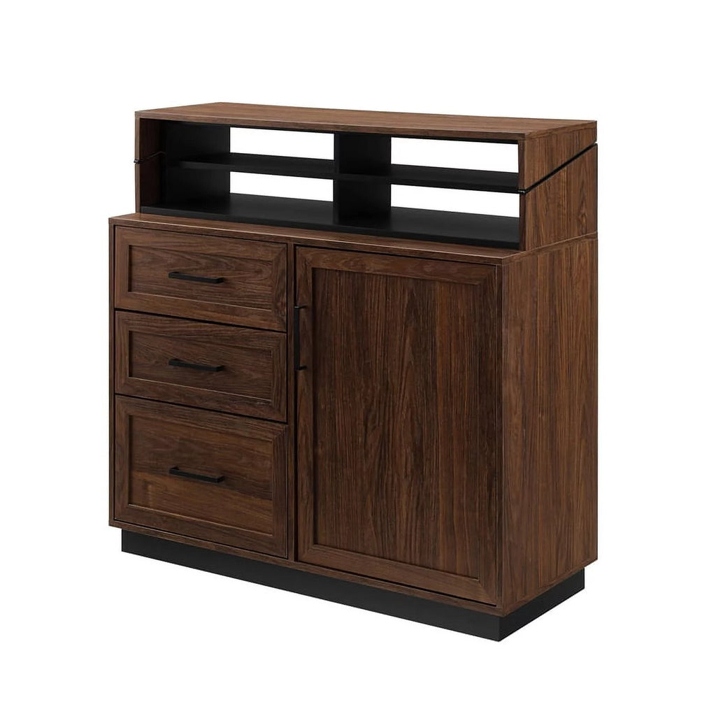 40" 3-Drawer Wood Secretary Desk in Dark Walnut E367