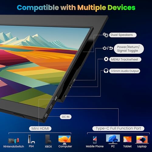 15.6'' 1080P FHD Portable Monitor with Smart Cover Y942