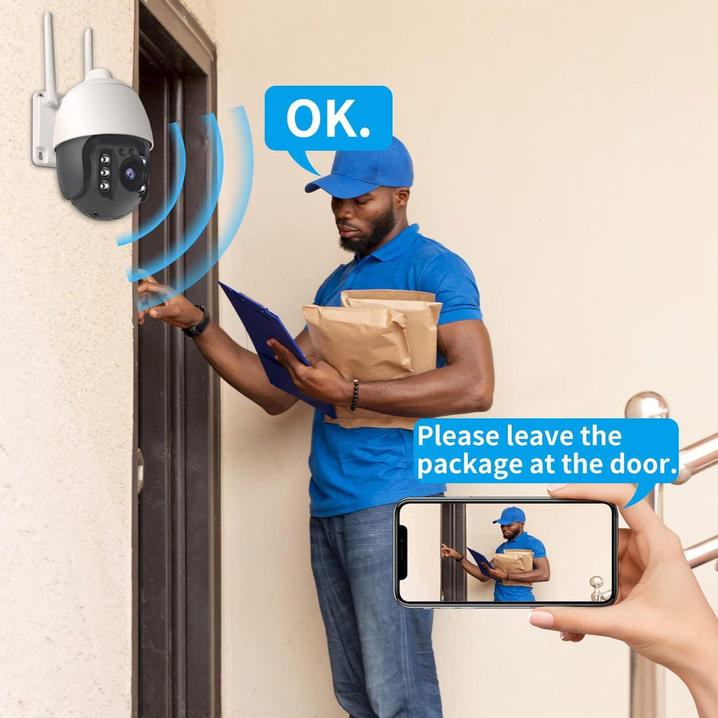 Wireless WiFi 1080P Security Camera with Motion Detection, Auto Tracking, Two Way Audio, Full Color Night Vision P646