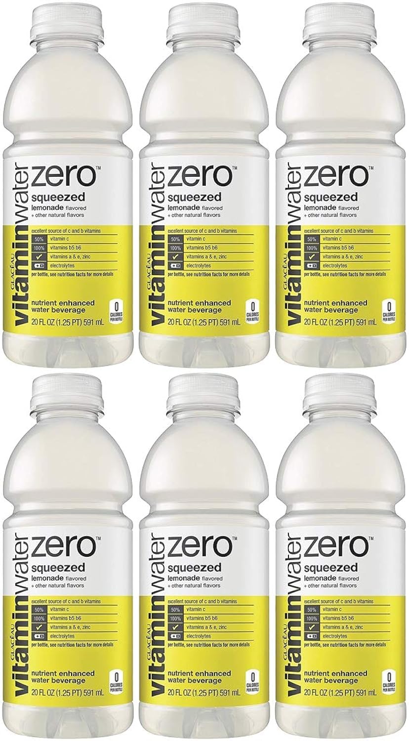 20oz Bottle Pack of 6 Lemonade Vitamin Water Zero Z370