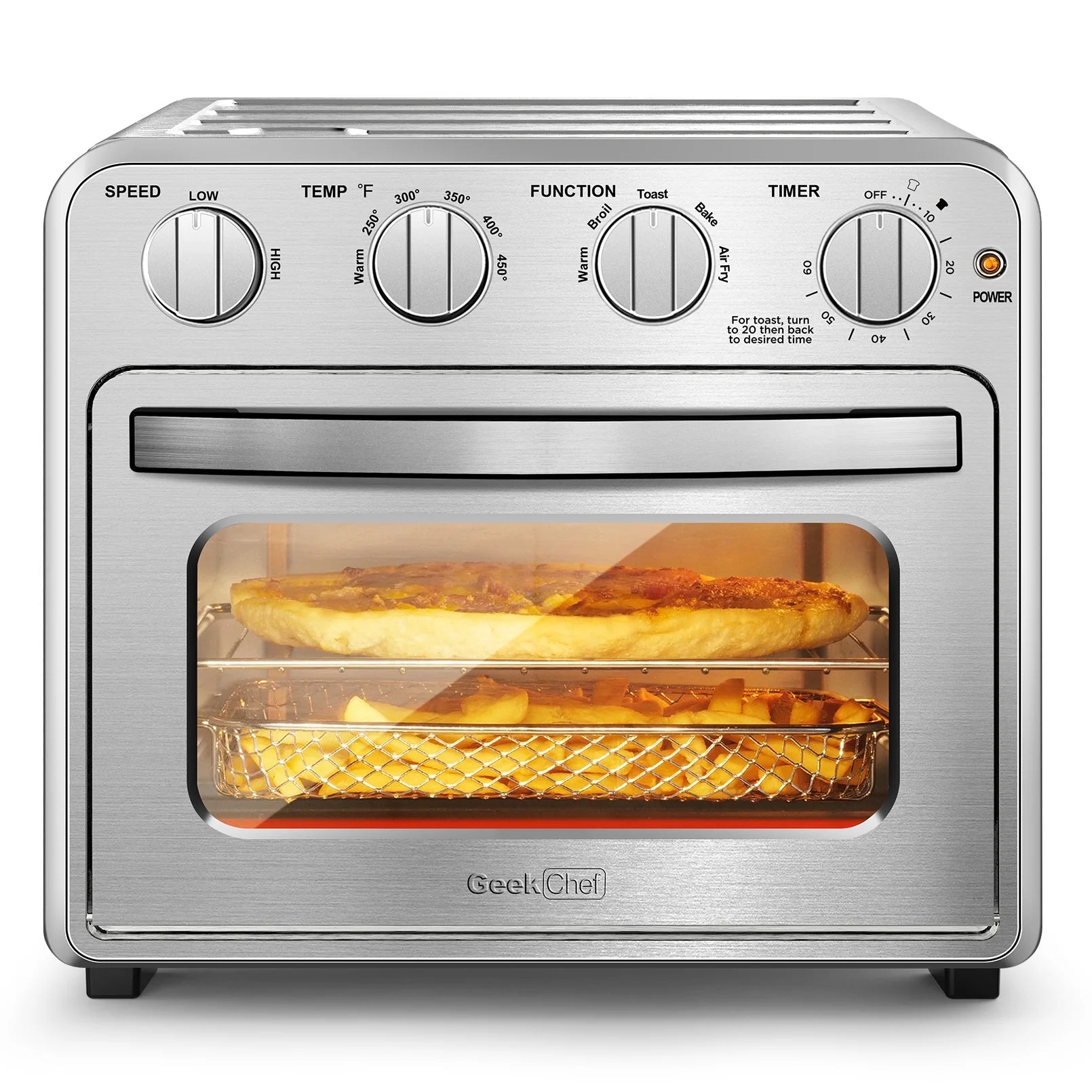 26QT Stainless Steel Air Fryer Toaster Oven Combo C7295