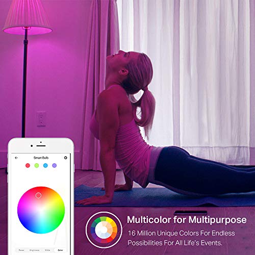 4 Count Smart WiFi Light Bulbs, Multicolor A19 9W 800 Lumens L71821