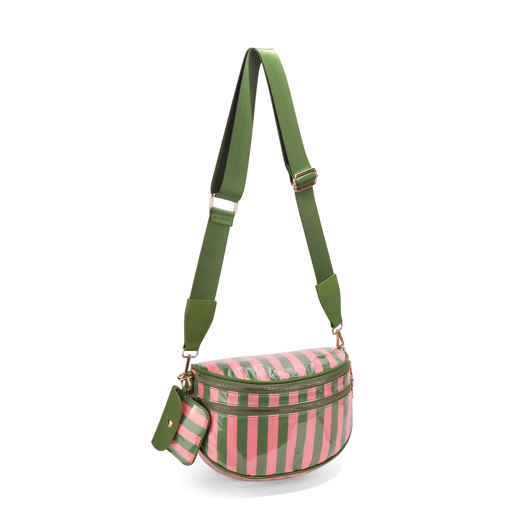 Ounamei Checkered Crossbody Bum Bag for Women Large Capacity Belt Bag for Moms & Everyday Travel