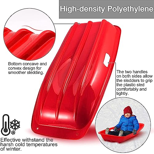 Flexible Plastic Snow Sled with Pull Rope for 1-2 Rider T53686