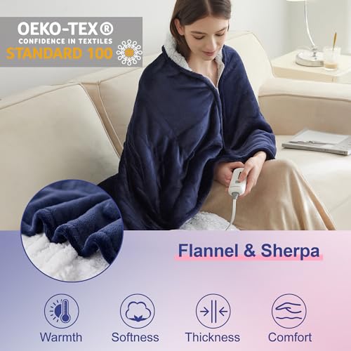 Heated Flannel Electric Blanket, Dark Grey, 50"×60" J519