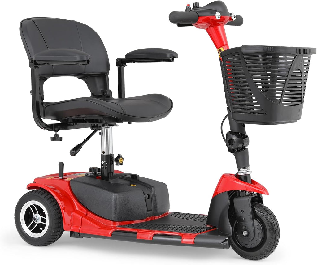Red 3 Wheel Foldable Mobility Scooter with Seat L4932