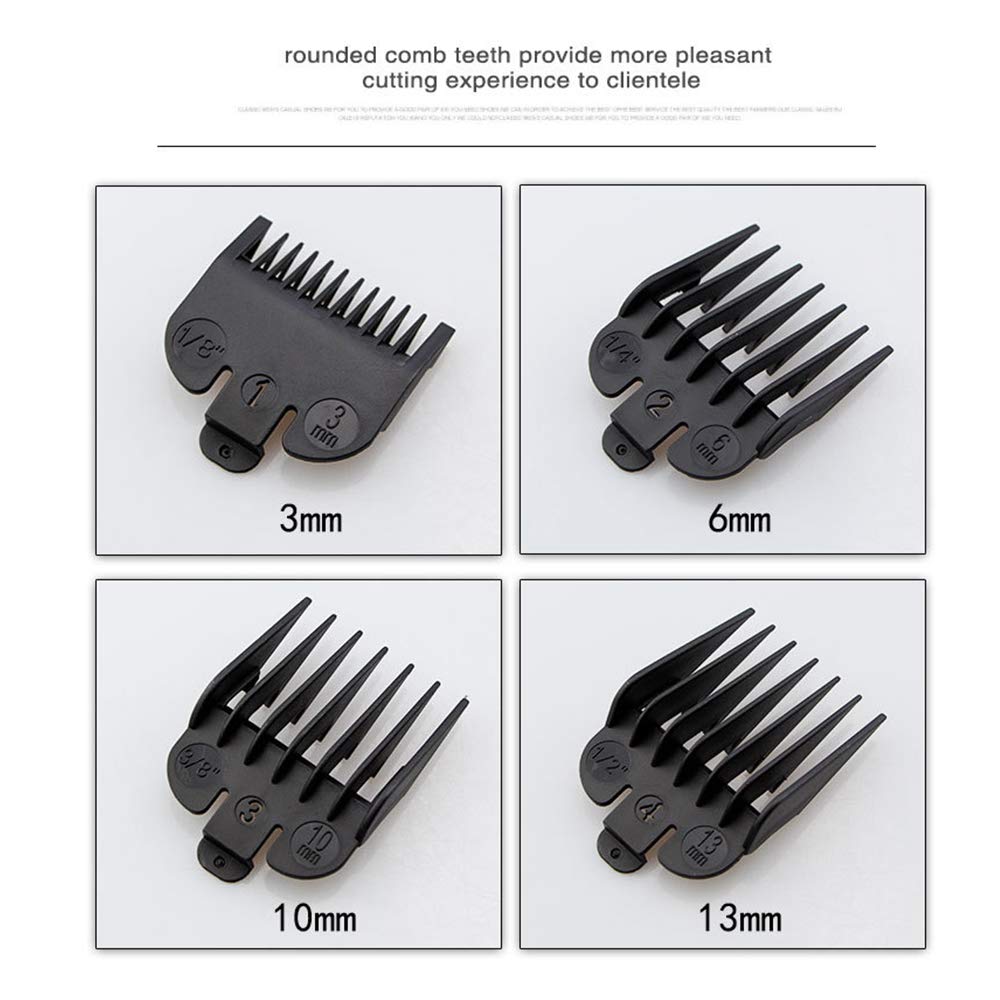 8 Pcs Black Hair Clipper Combs Guides Set D6996