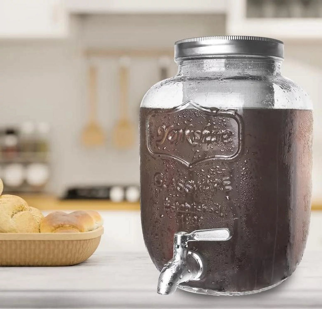 1 Gallon Cold Brew Coffee Maker with Glass Carafe & Stainless Steel Mesh Filter V330