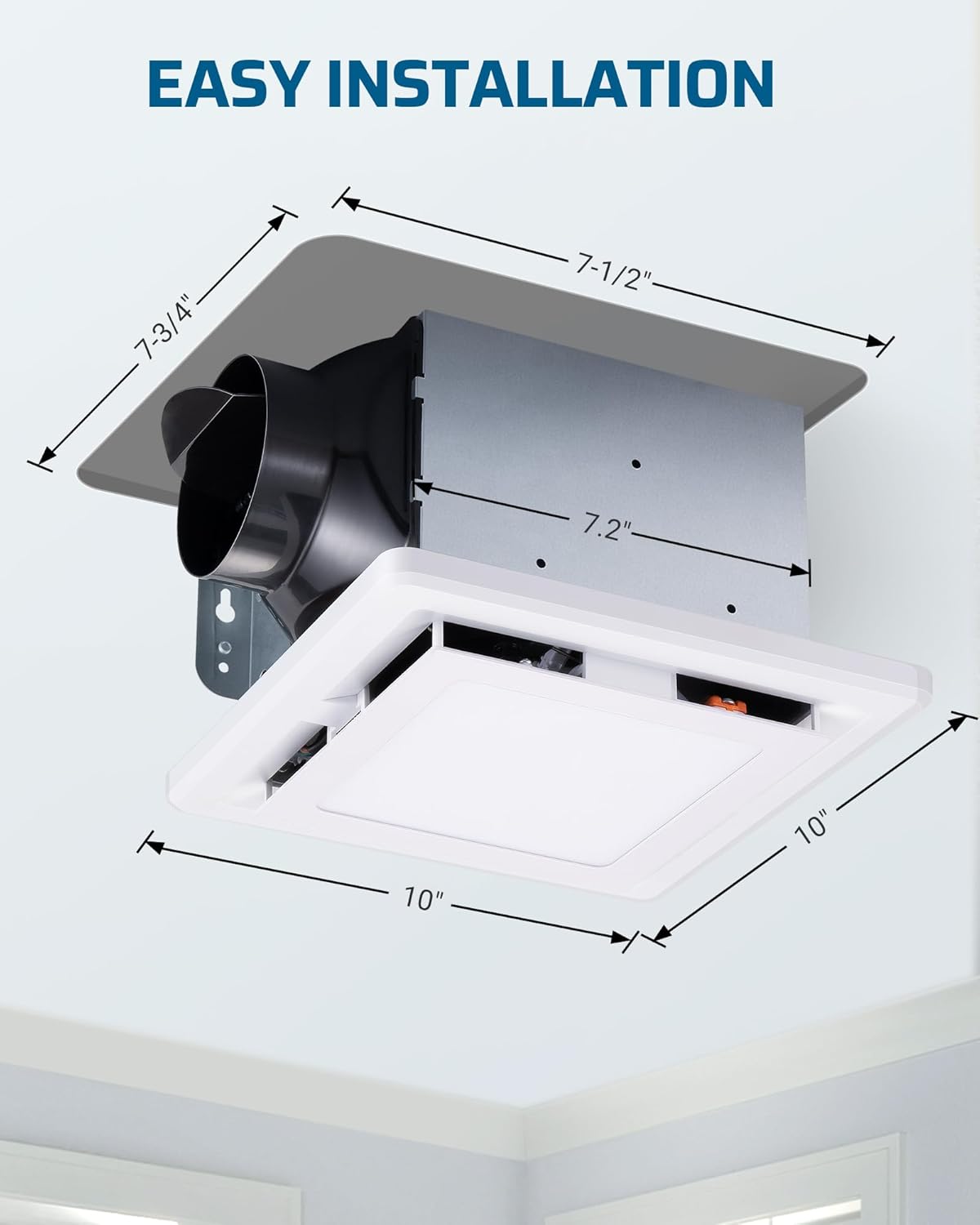 White 80 CFM 1.5 Sones Bathroom Exhaust Fan with Light W106893