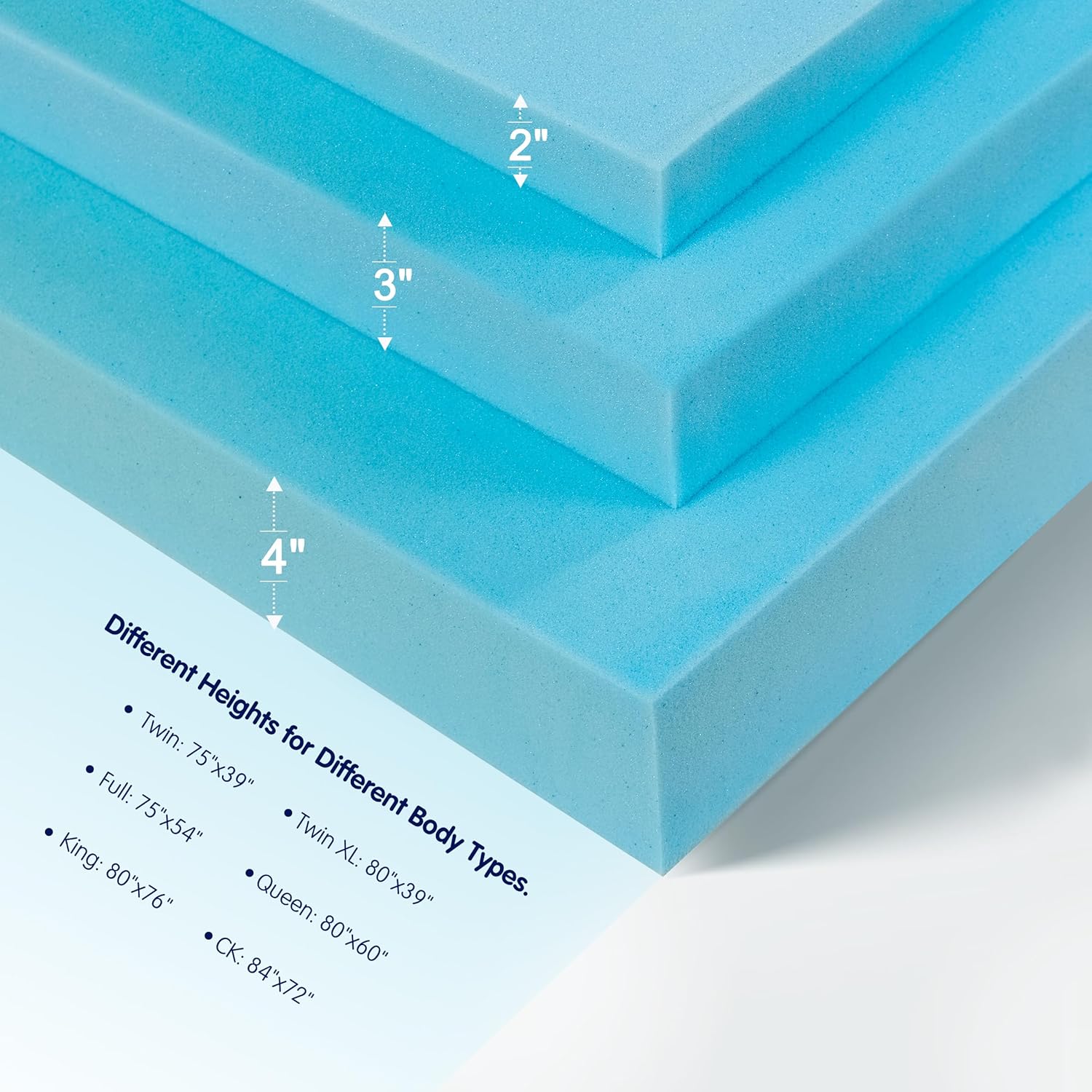 2 Inch Gel-Infused Memory Foam King Size Mattress Topper with Removable Washable Cover O37367