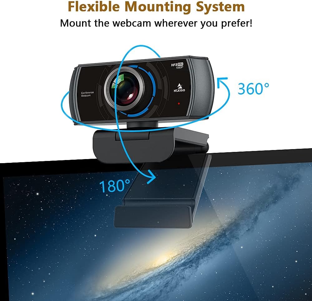 1080P 60FPS Webcam with Microphone and Dual Noise Reduction Mics Q2050