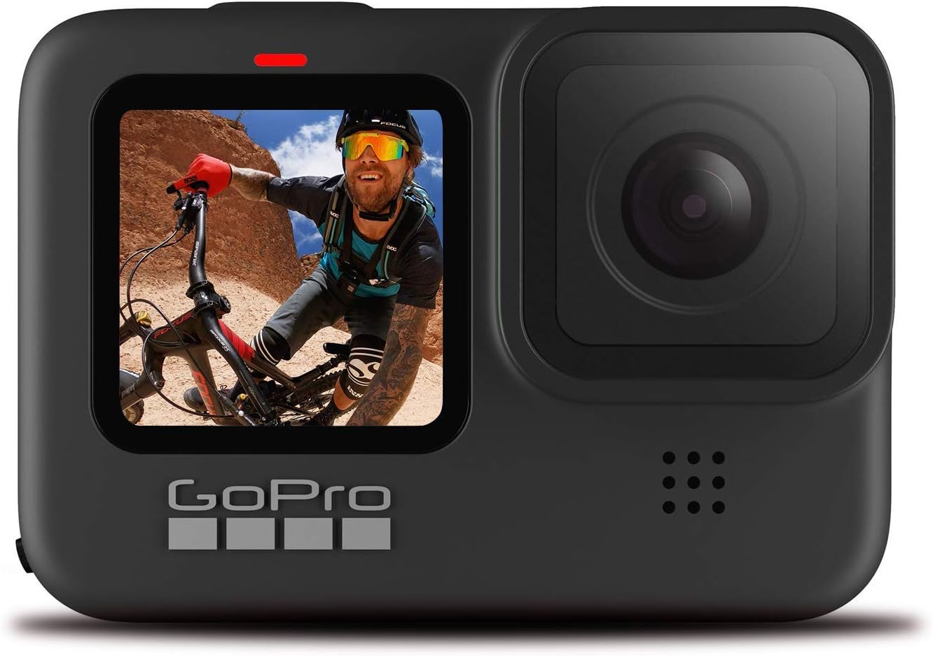 Action Camera with Floating Hand Grip, Magnetic Swivel Clip, Sandisk 32GB & 16GB SD Cards, 2 Batteries, Case, 5K HD Video, 20MP Photos, 1080p Live Streaming E92550