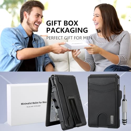 Slim Leather Bifold Wallet with Money Clip B98192