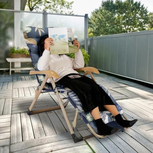 Sun Lounge Chair Cushions, 67 in Patio High Back Recliner Lounger Cushion with Ties, Thick Lounge Chaise Pads K235