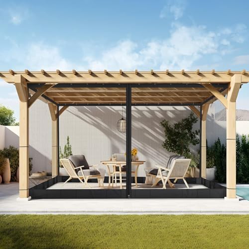4-Panel Canopy Screen Wall with 2 Zippers (Black) S21148