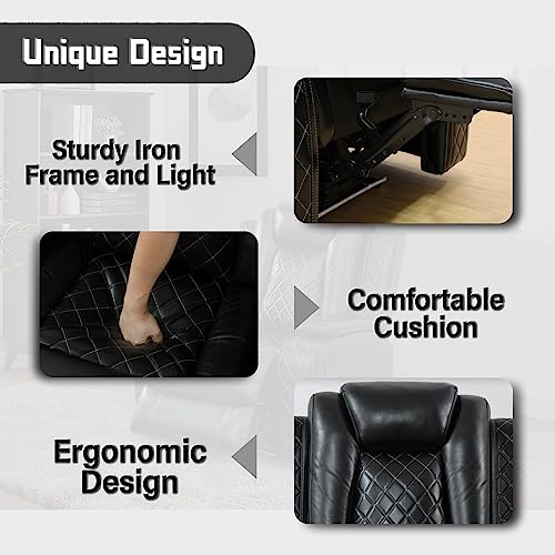 Black 6 Seat Power Reclining Sectional Sofa with LED Light K131