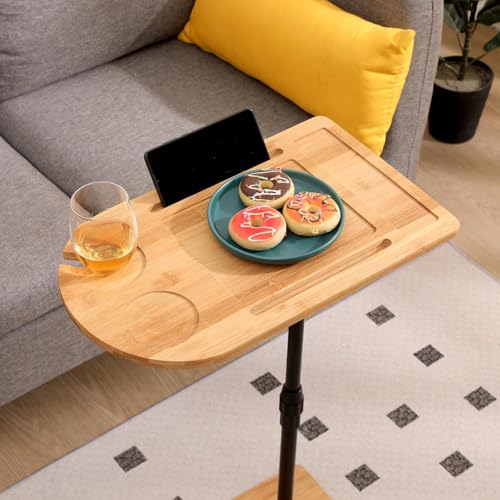 Adjustable Bamboo C Table with 360° Swivel Y71999