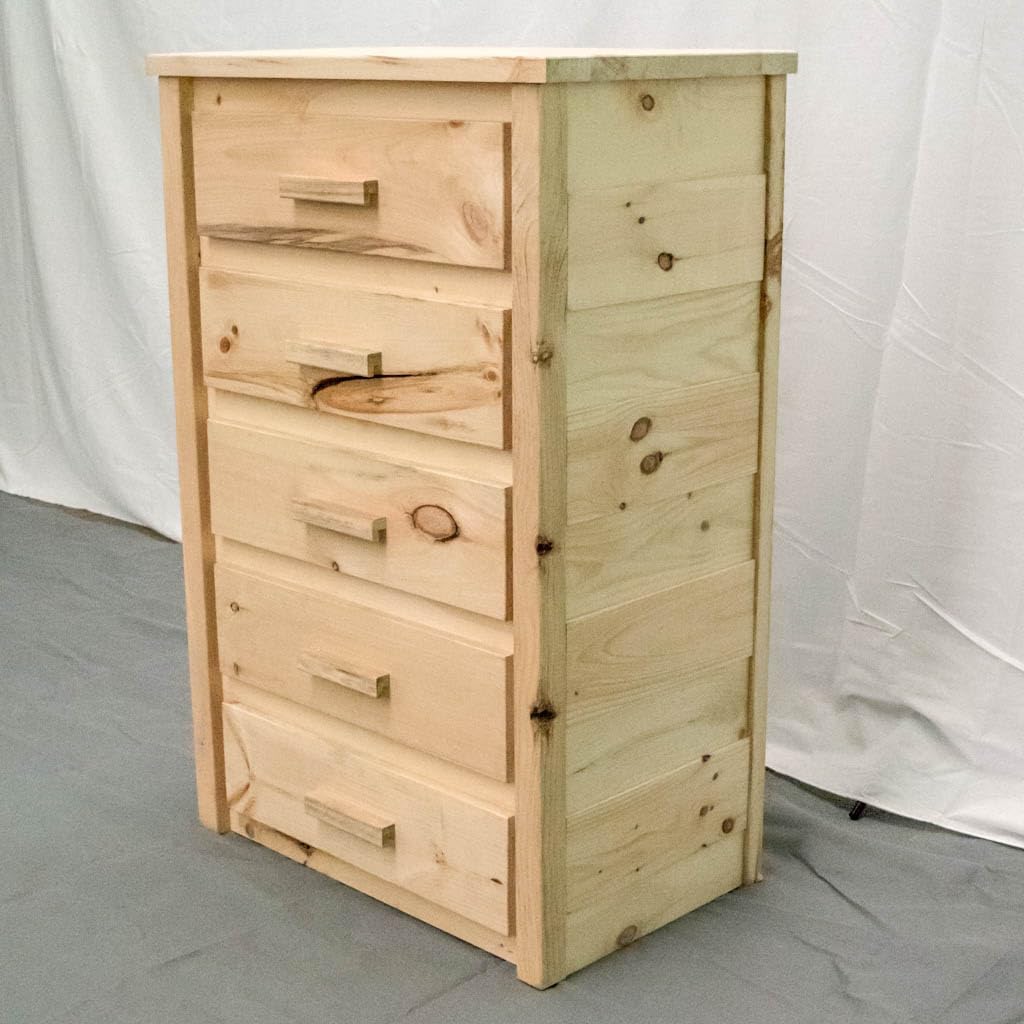 Unfinished 5 Drawer Solid Wood Dresser A394