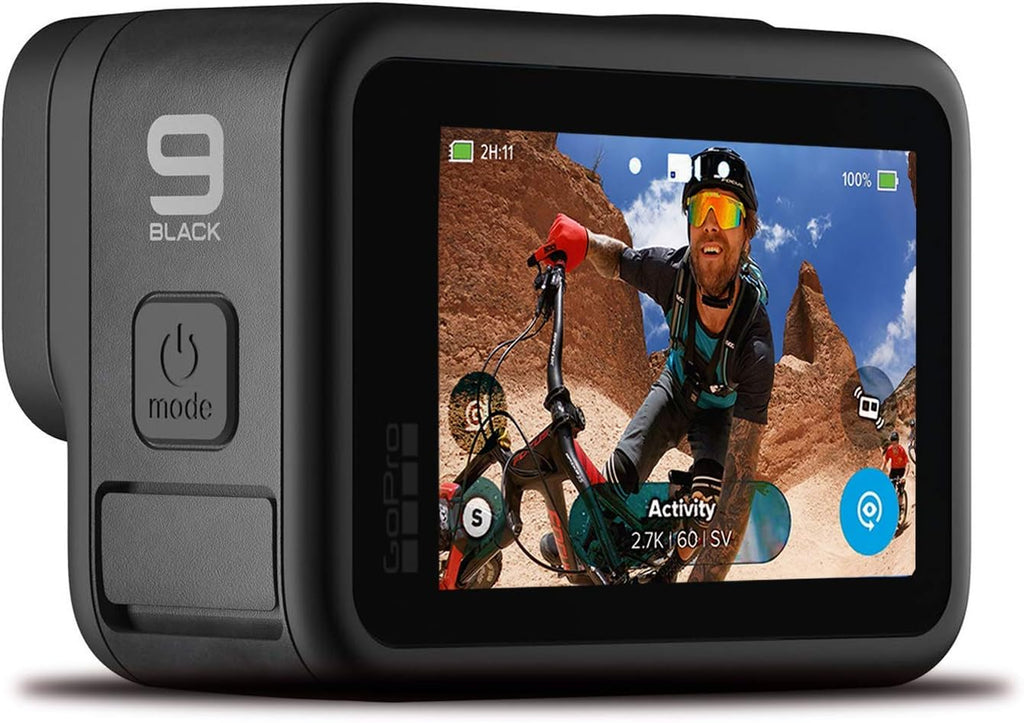 Action Camera with Floating Hand Grip, Magnetic Swivel Clip, Sandisk 32GB & 16GB SD Cards, 2 Batteries, Case, 5K HD Video, 20MP Photos, 1080p Live Streaming E92550