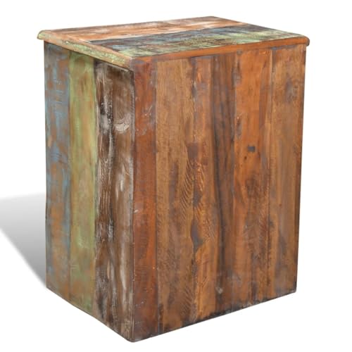 Brown Reclaimed Wood End Table with 1 Drawer 1 Door B76213