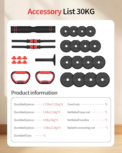 Adjustable 80lbs Dumbbell Set with Connector M638