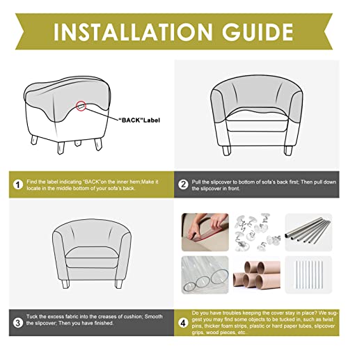 White Geometric Stretch Club Chair Slipcover T41117