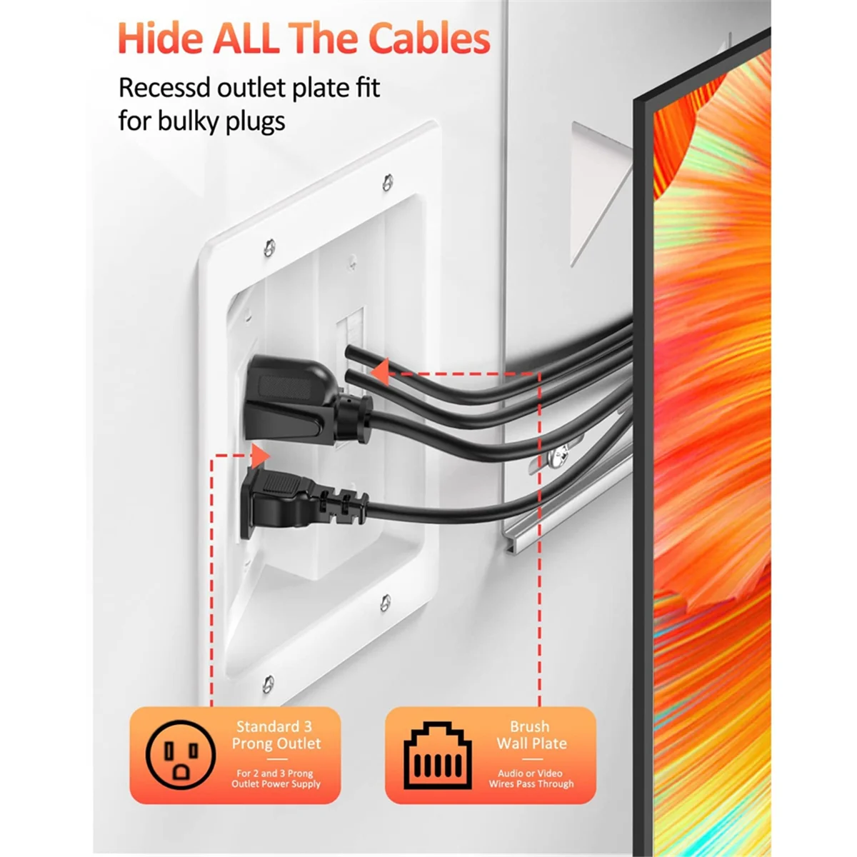 Recessed Outlet Box Cable Management Kit 15A 125V W24529